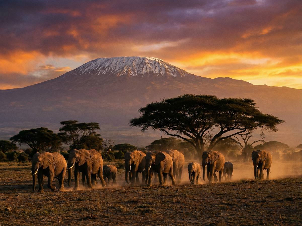 女神视频非洲动物视频 - 肯尼亚大象迁徙壮观场面